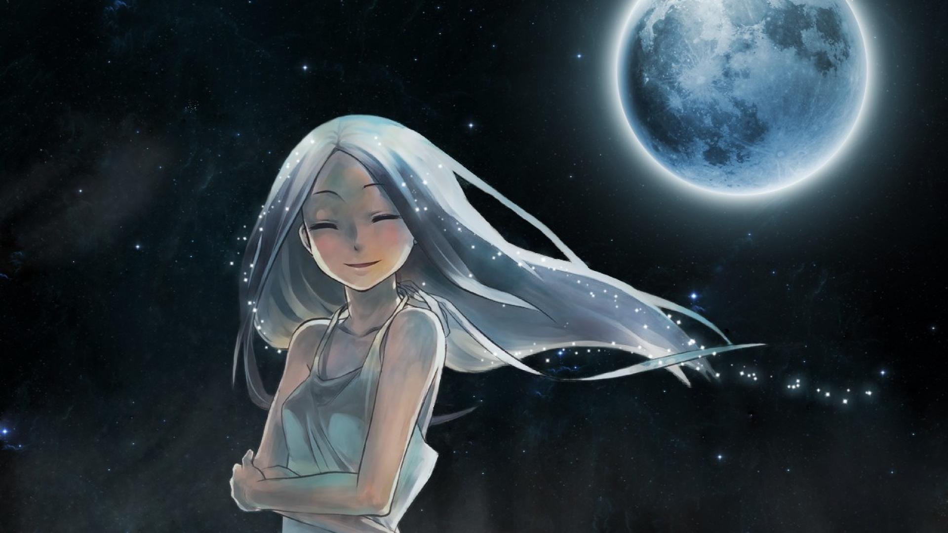 Full moon girl were-woman animation