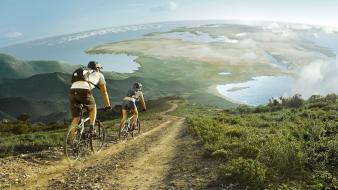 Bicycles cycling nature scenic travel wallpaper