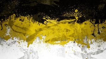 Abstract black textures white yellow wallpaper