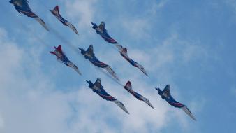 Mig29 fulcrum su27 flanker aircraft air force clouds wallpaper