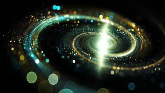 Galaxies glowing outer space spiral stars wallpaper