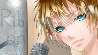Blue eyes short hair smiling male microphones wallpaper