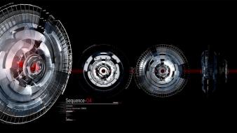 Red silver science fiction machinery wallpaper