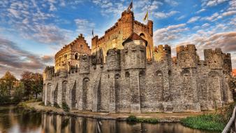 Castles stronghold ghent gravensteen wallpaper