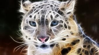 Animals fractalius leopards wallpaper