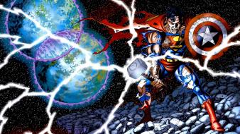 Comics superman mjolnir shields wallpaper