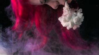Smoke marijuana pink hair underwater le blanc wallpaper