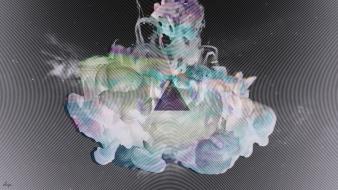 Abstract smoke psychedelic ink triangles wallpaper