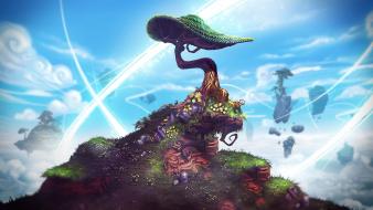 Video games trees skies project spark wallpaper