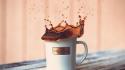 Starbucks coffee cups splashes wallpaper