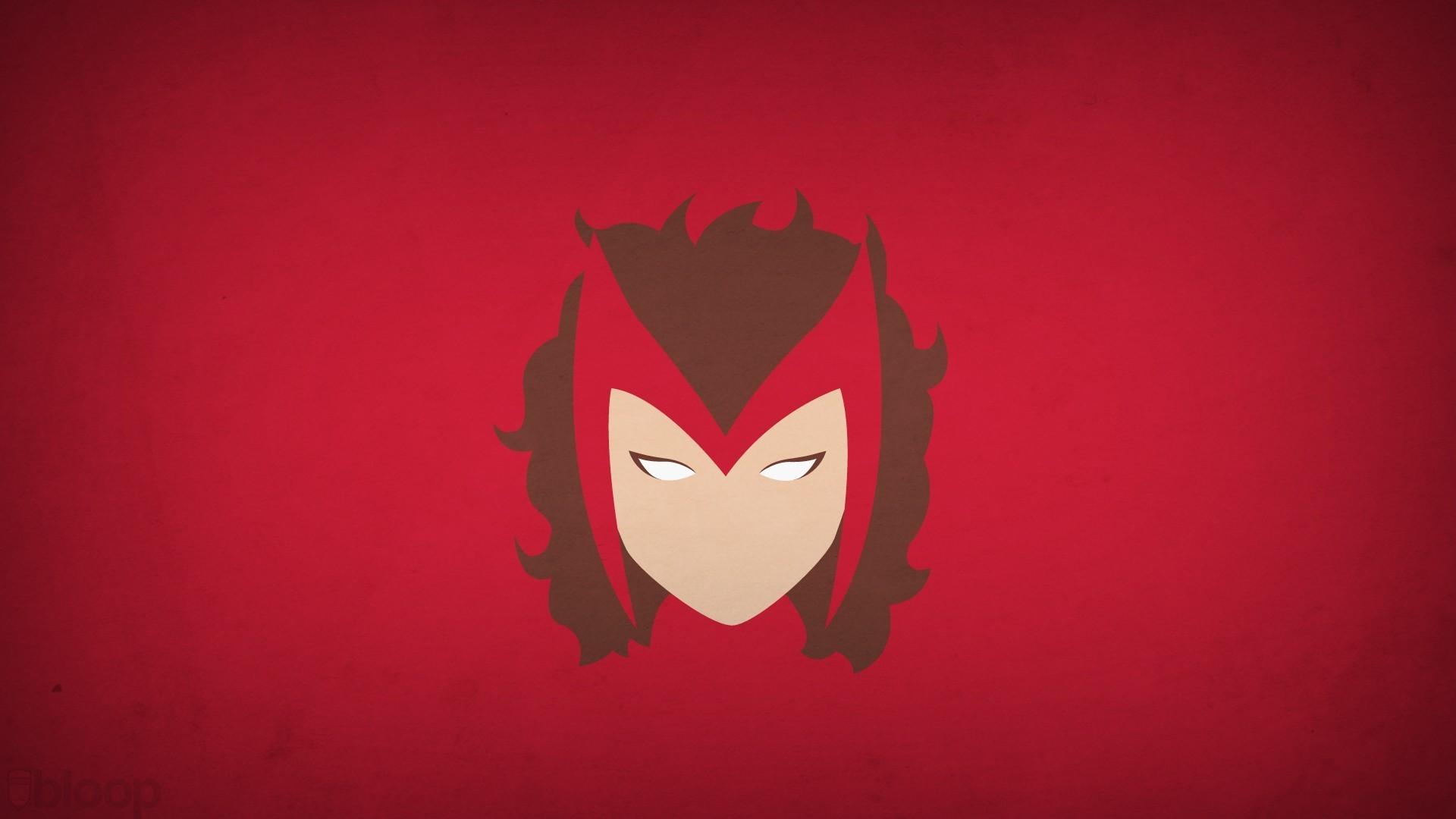 Minimalistic Marvel Comics Scarlet Witch Red Background Blo0p Wallpaper 5247
