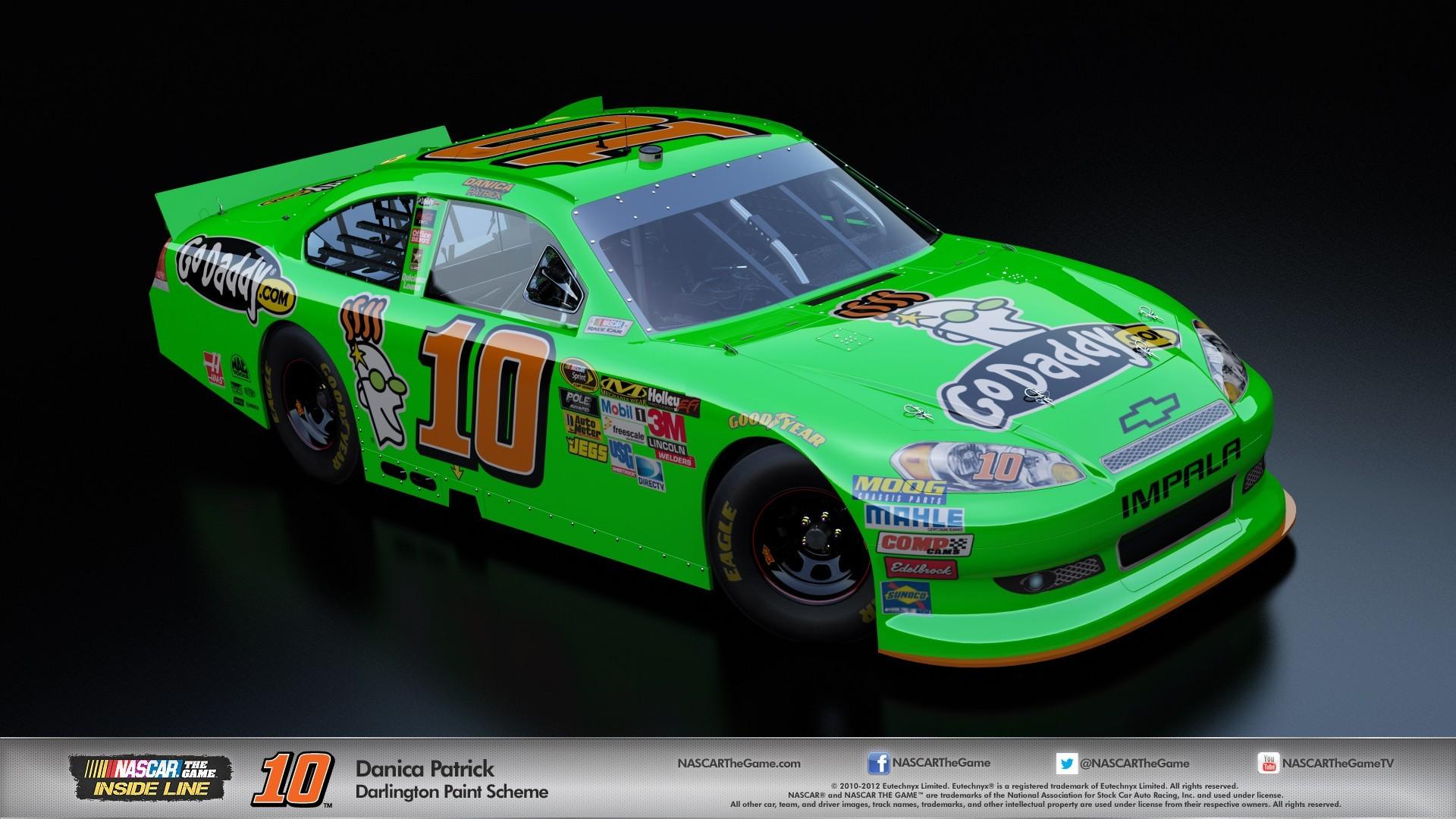2012 Danica Patrick Go Daddy Chevy Impala NASCAR Nationwide Hero Card 8.5x11