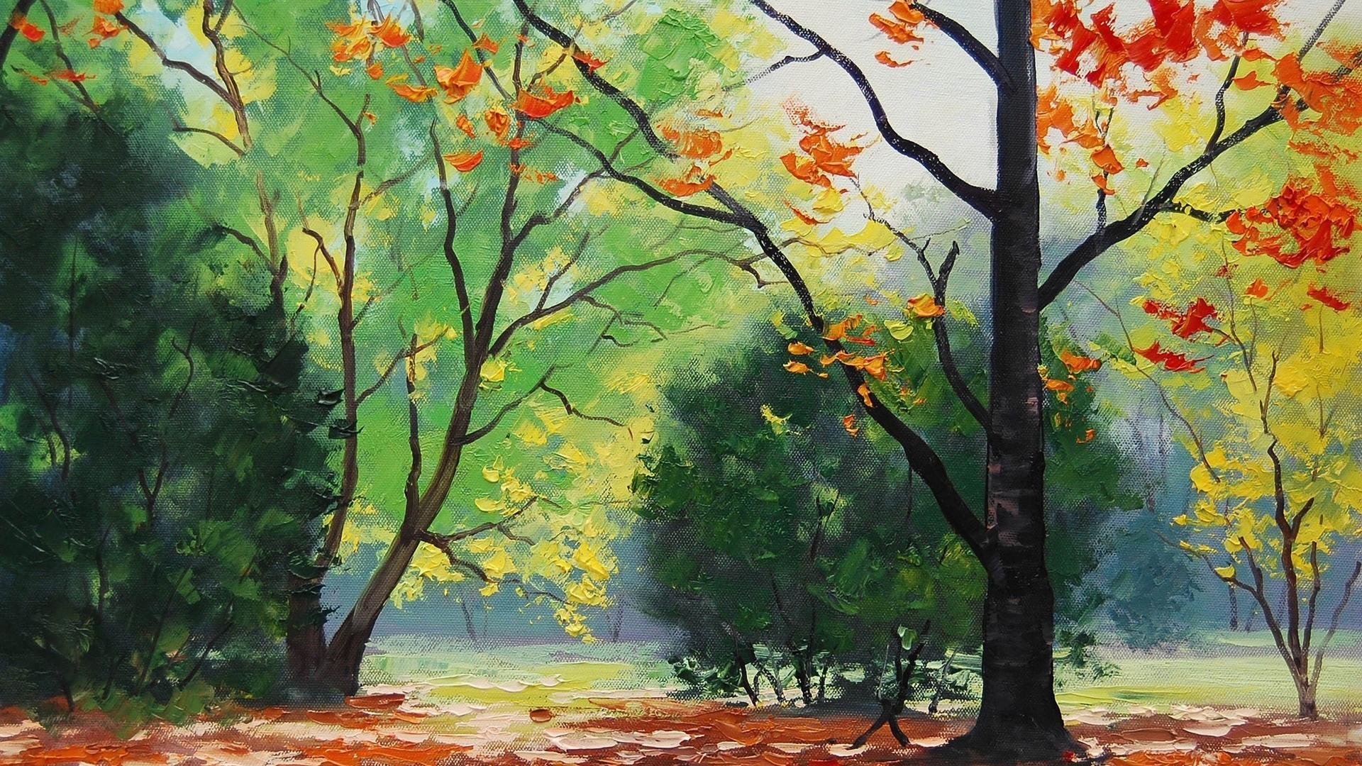🥇 Paintings Landscapes Nature Autumn Season Drawings Wallpaper 13770