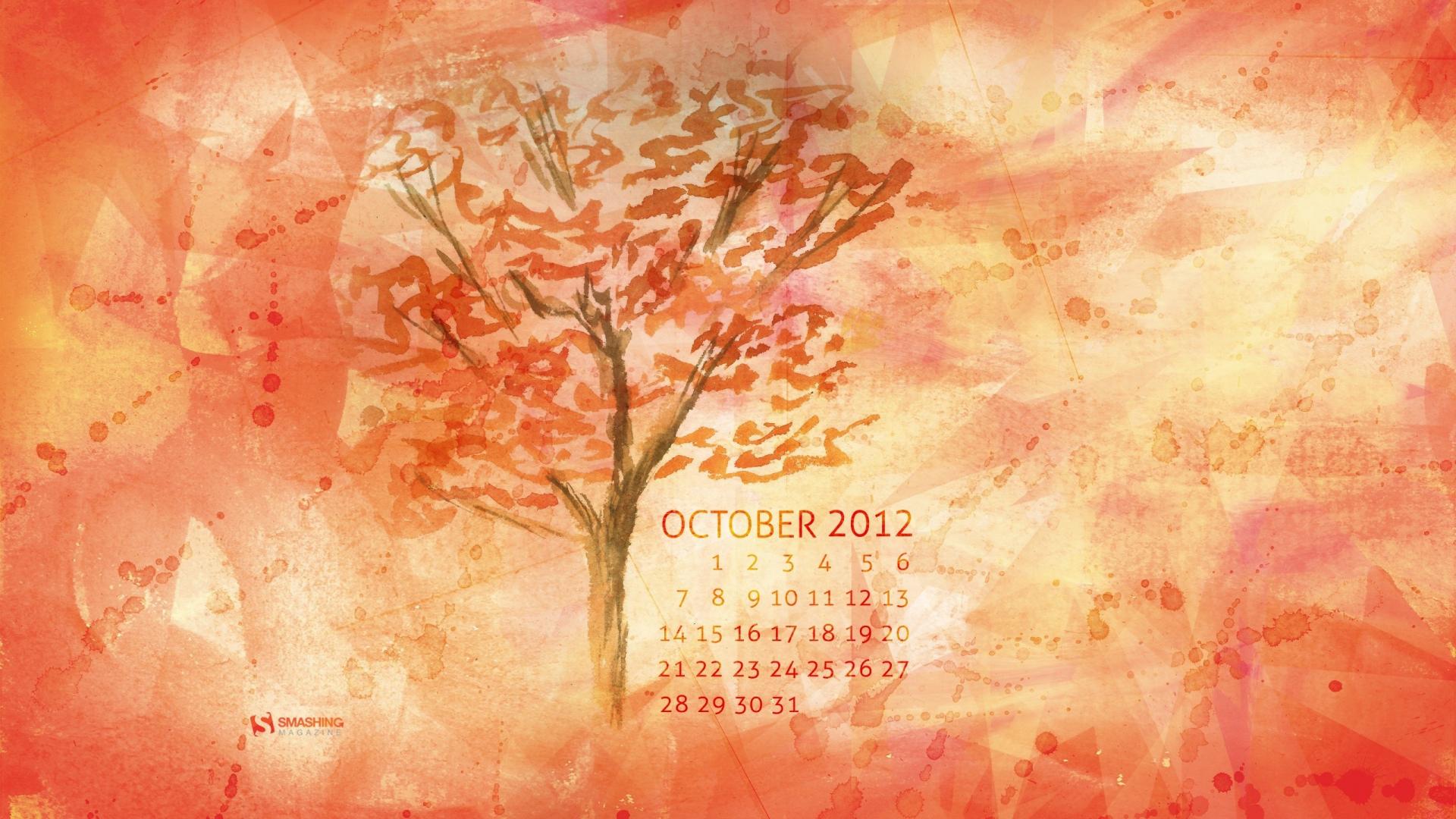 Paintings Trees Leaves Calendar October Watercolor Smashing Images, Photos, Reviews