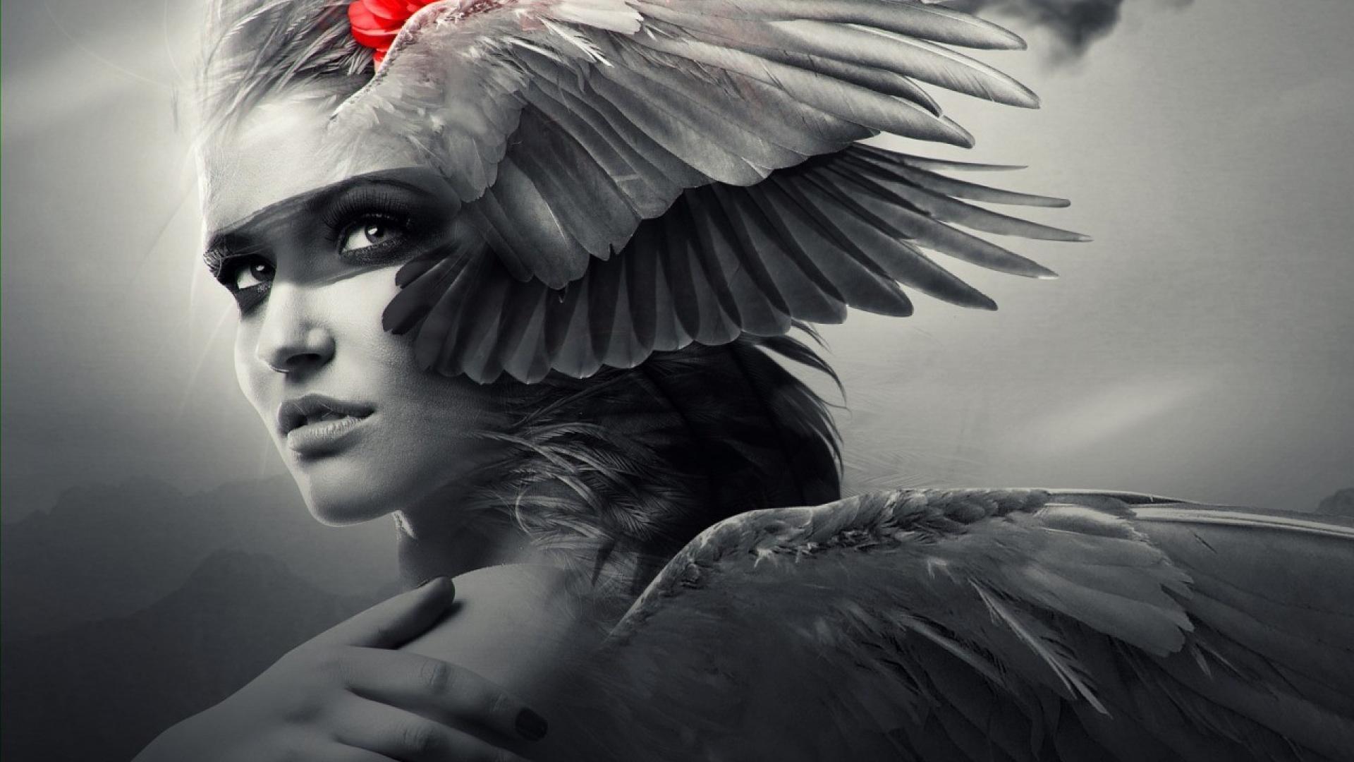 Стим ангел или бес. Картинки 1024 пикселя. Girl with Black Wings Art. Featuring Lia.