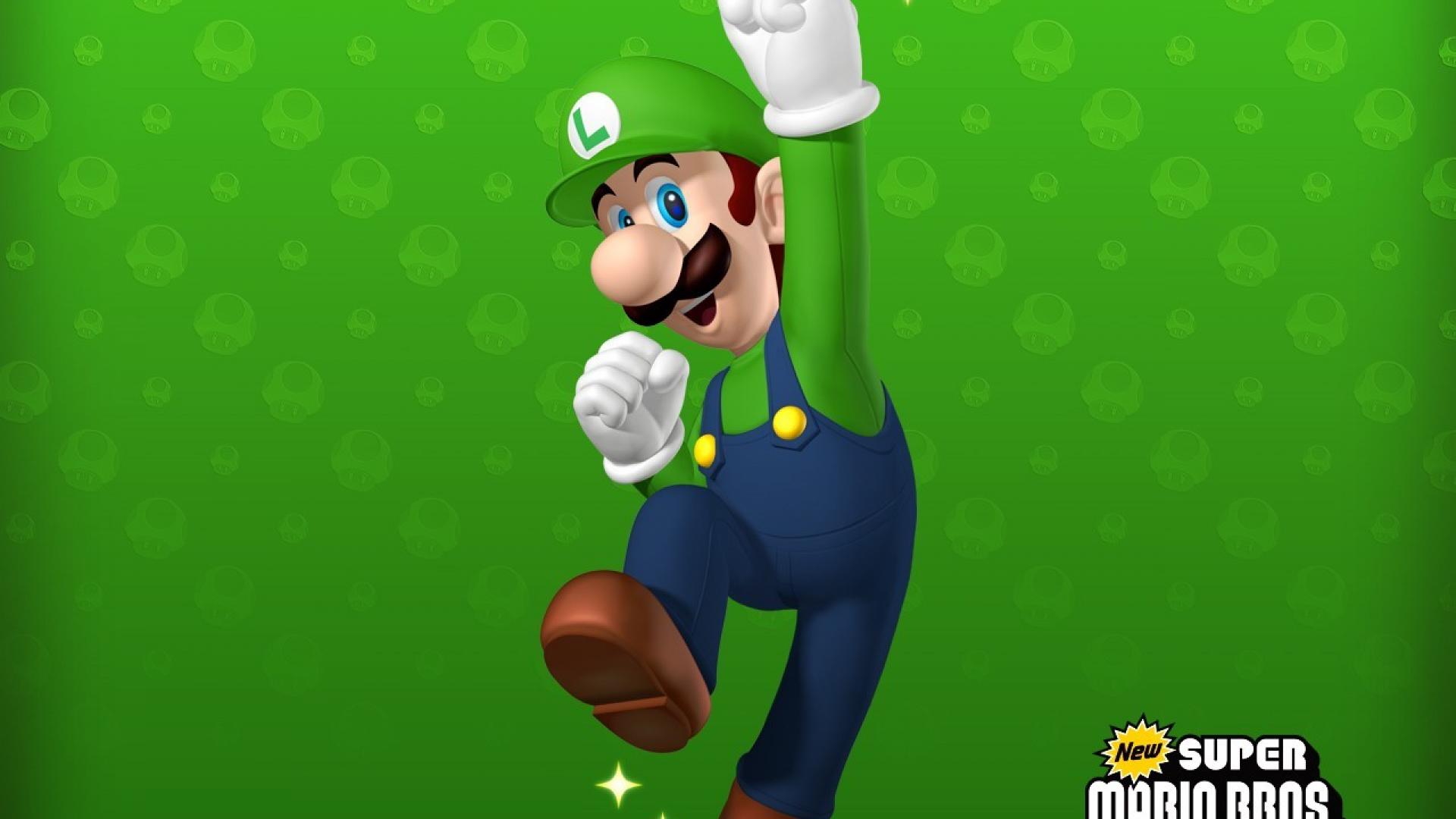Марио на зеленом фоне