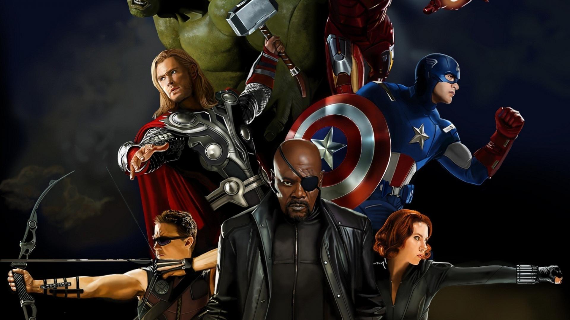 Artwork Hawkeye Nick Fury The Avengers Movie Wallpaper 28351