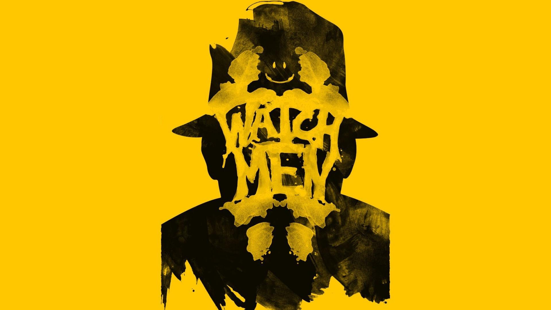 Watchmen rorschach yellow background wallpaper  (81870)