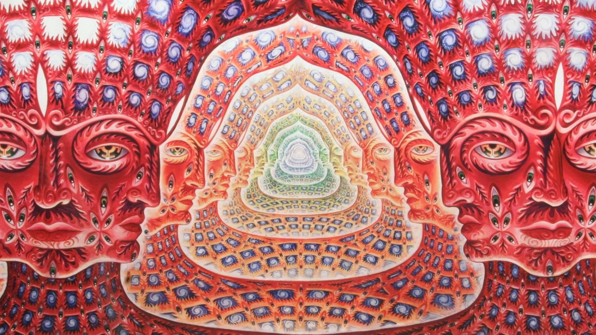 🥇 Tool psychedelic artwork alex grey faces panoramic wallpaper | (33326)
