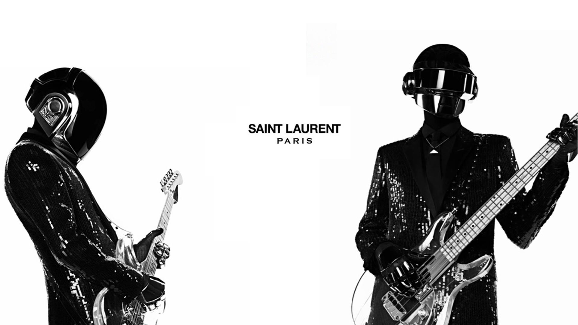 White Daft Punk Guitars Yves Saint Laurent Wallpaper 1264