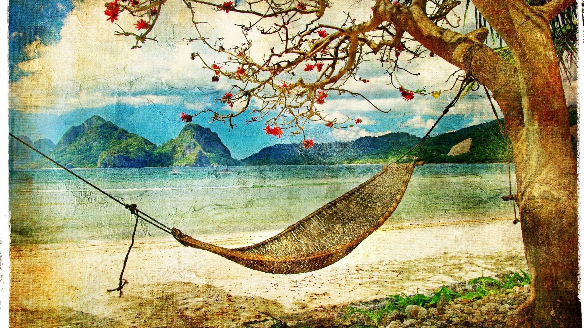 🥇 Fantasy art foliage hammock nature old photo wallpaper | (46164)