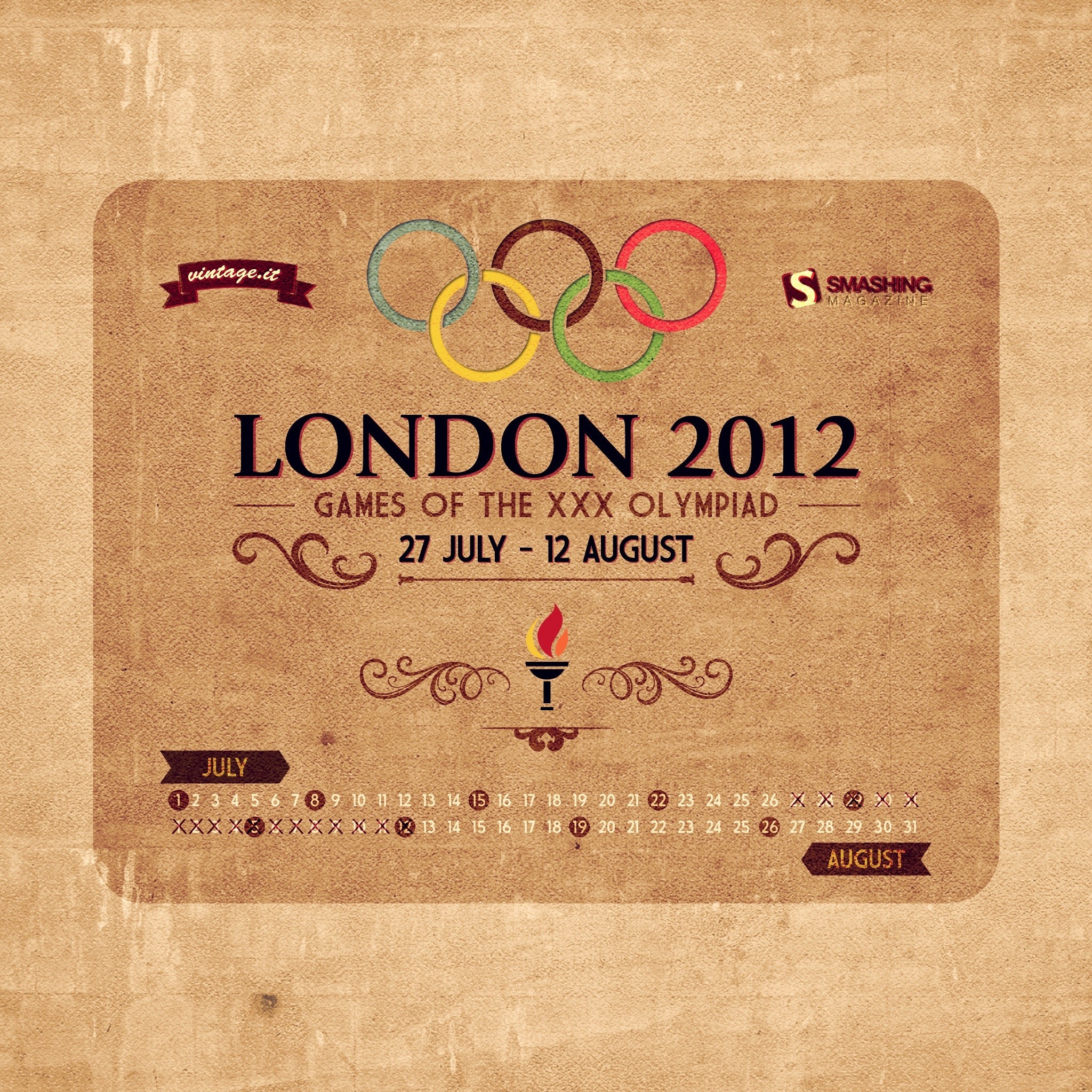 Vintage london calendar olympics july posters 2012 wallpaper | (2657)