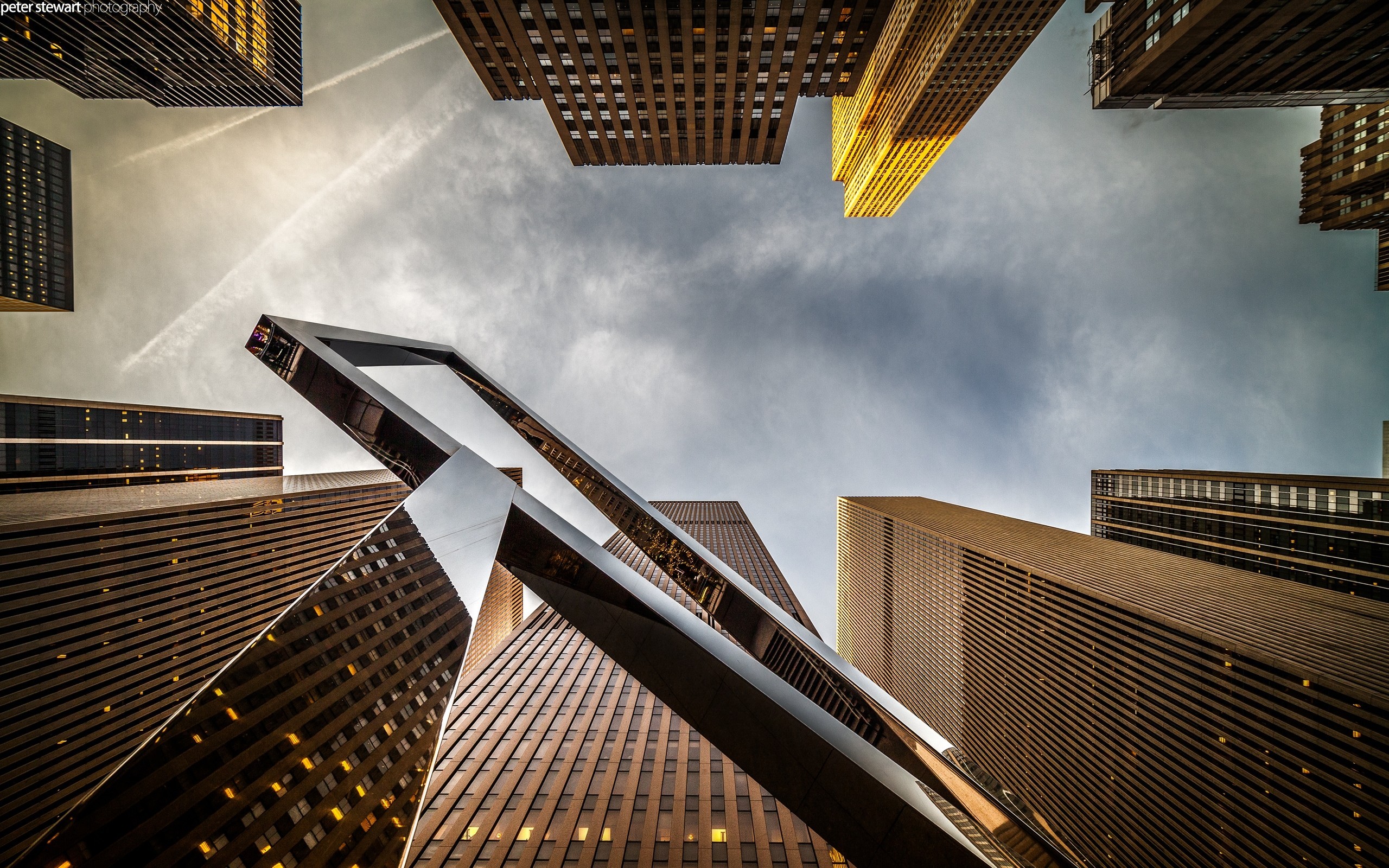 Skyscrapers sunlight reflections worms eye view skies wallpaper | (82098)