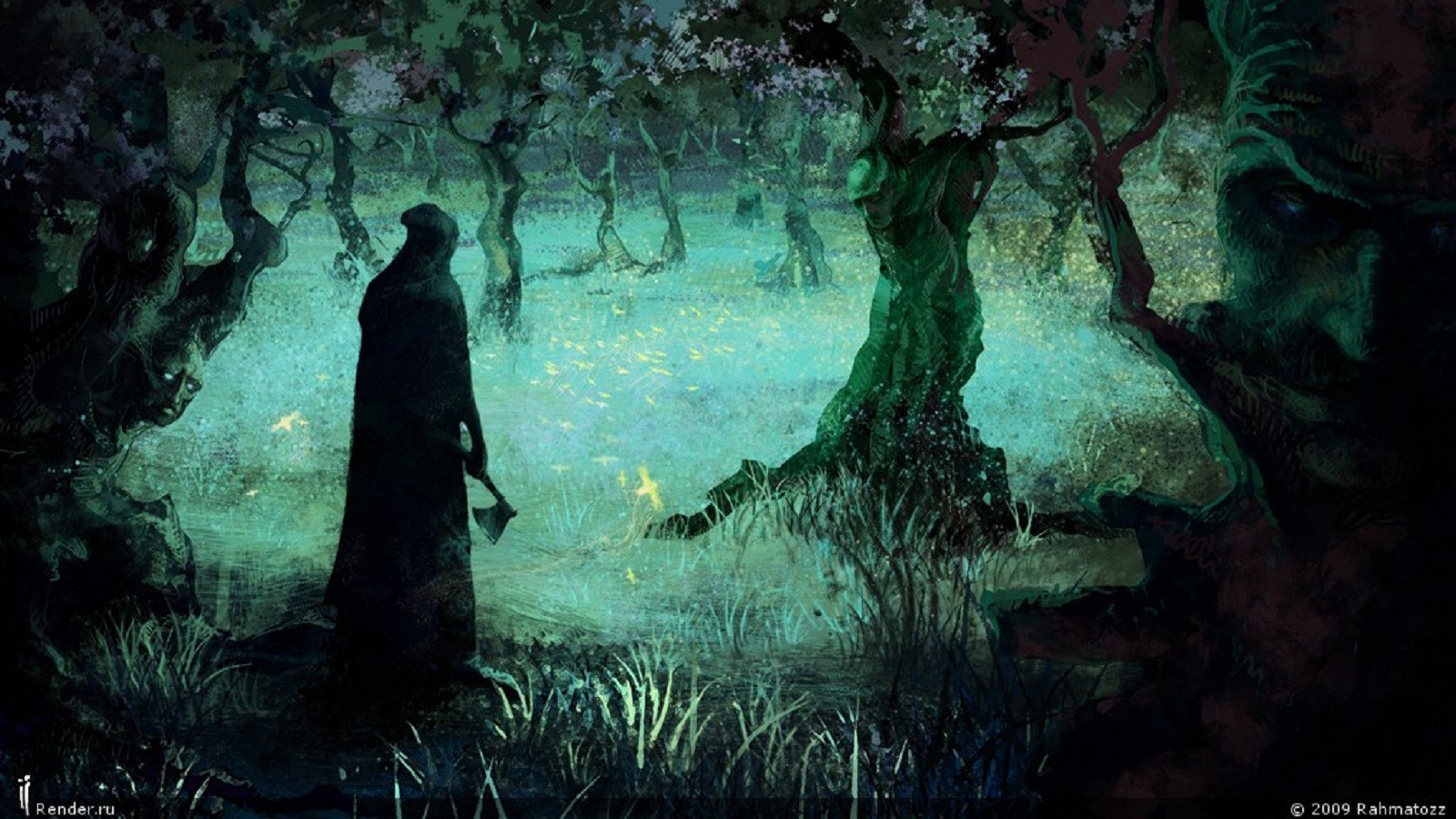 Creepy dark forests fantasy art artwork wallpaper | (30925)