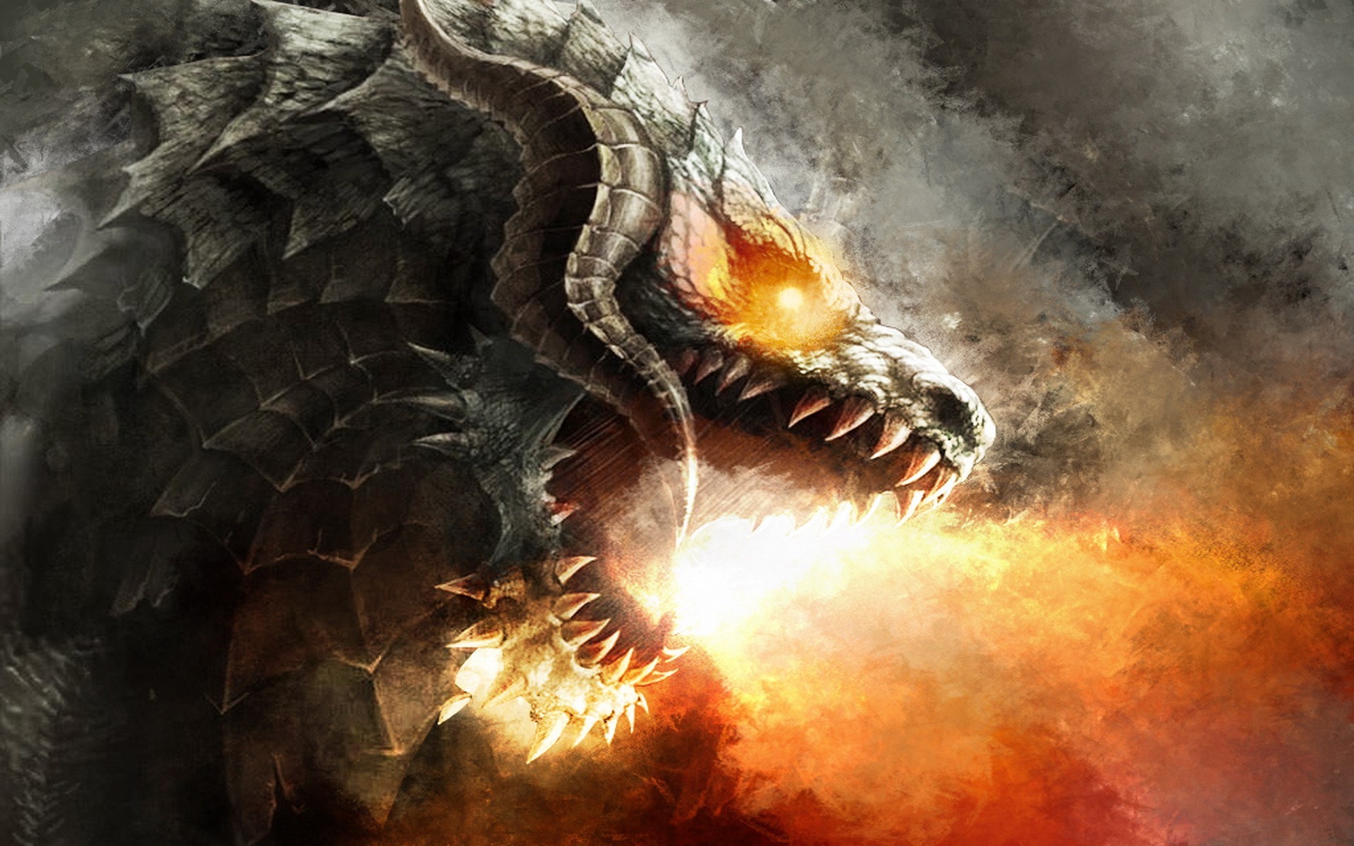 Paintings dragons monsters fire fantasy art artwork wallpaper | (30736)