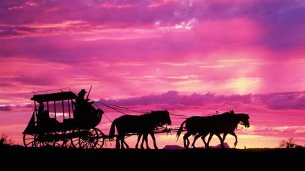 Carriage In Sunset wallpaper
