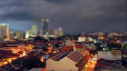 Cityscapes tilt-shift wallpaper