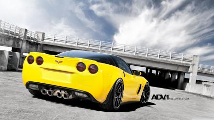 Corvette z06 yellow adv 1 adv1 wheels wallpaper