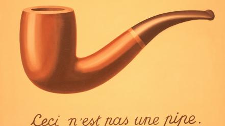 Irony pipes rene magritte the treachery of images wallpaper