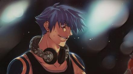 Headphones kamina tengen toppa gurren lagann guitars anime wallpaper