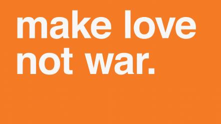 Love war minimalistic text orange background wallpaper
