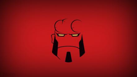 Minimalistic hellboy red background blo0p wallpaper