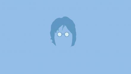 Minimalistic john lennon blue background wallpaper