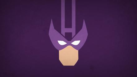 Minimalistic superheroes marvel comics hawkeye purple background blo0p wallpaper