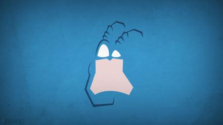 Minimalistic superheroes the tick antenna blue background blo0p wallpaper