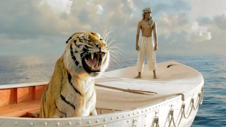 Movies tigers boats life of pi wallpaper