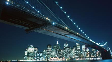 Night lights bridges cities wallpaper