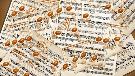 Painted sheet music musical notes wallpaper