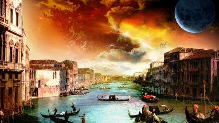 Paintings fantasy art venice wallpaper