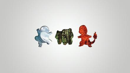 Pokemon bulbasaur digital art charmander grey background wallpaper