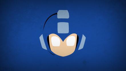 Video games minimalistic mega man blue background blo0p wallpaper