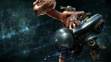 3d alien ovni graphics wallpaper