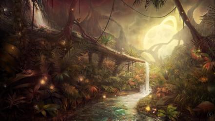 Avatar butterflies digital art fantasy jungle wallpaper