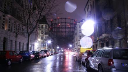 Cityscapes mighty night rain streets wallpaper