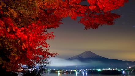 Mount fuji landscapes mountains trees wallpaper