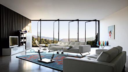 Architecture couch furniture interior design room wallpaper
